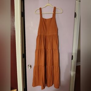 Rust Orange Tiered Maxi Dress